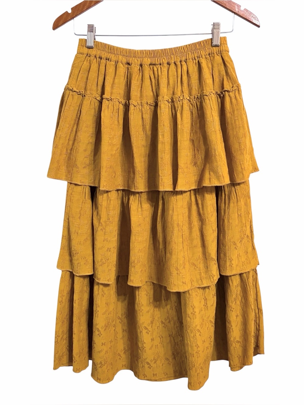 Universal Thread Tiered Ruffle Prairie Midi Skirt S Boho Coastal Cowgirl Western
